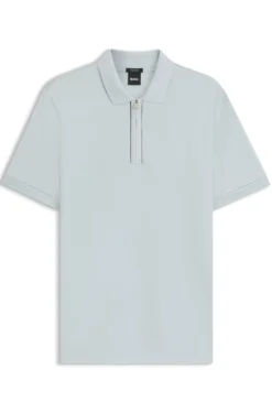 Poloshirt aus merzerisierter Baumwolle mit Reißverschlussleiste