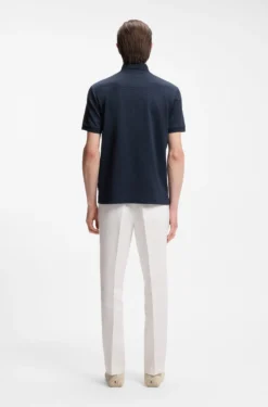 Poloshirt aus merzerisierter Baumwolle mit dreifarbigem Jacquard-Muster