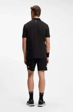 Poloshirt aus Stretch-Baumwolle mit tennisinspiriertem Logo