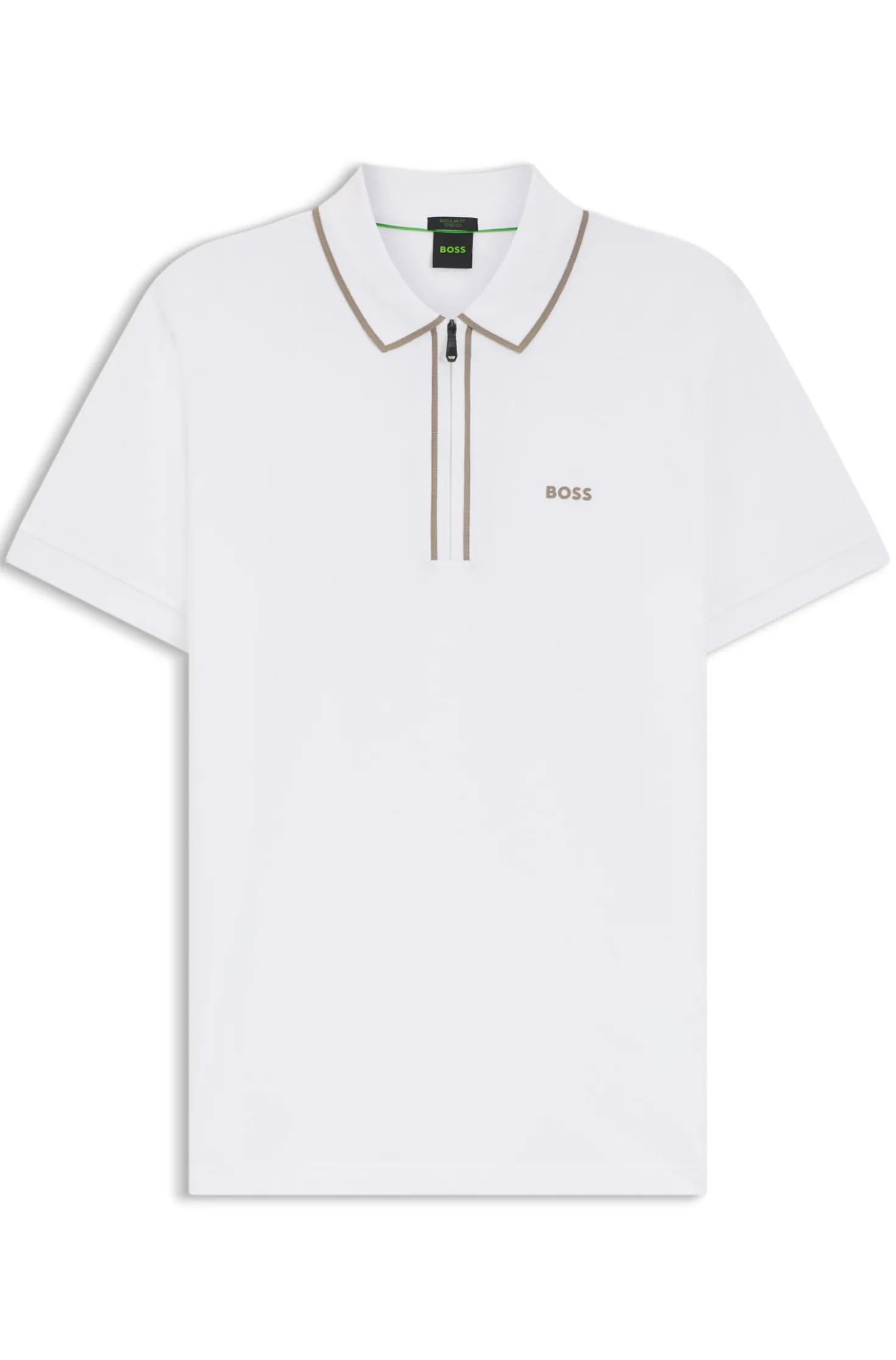 Poloshirt aus Stretch-Baumwolle mit Kontrast-Streifen