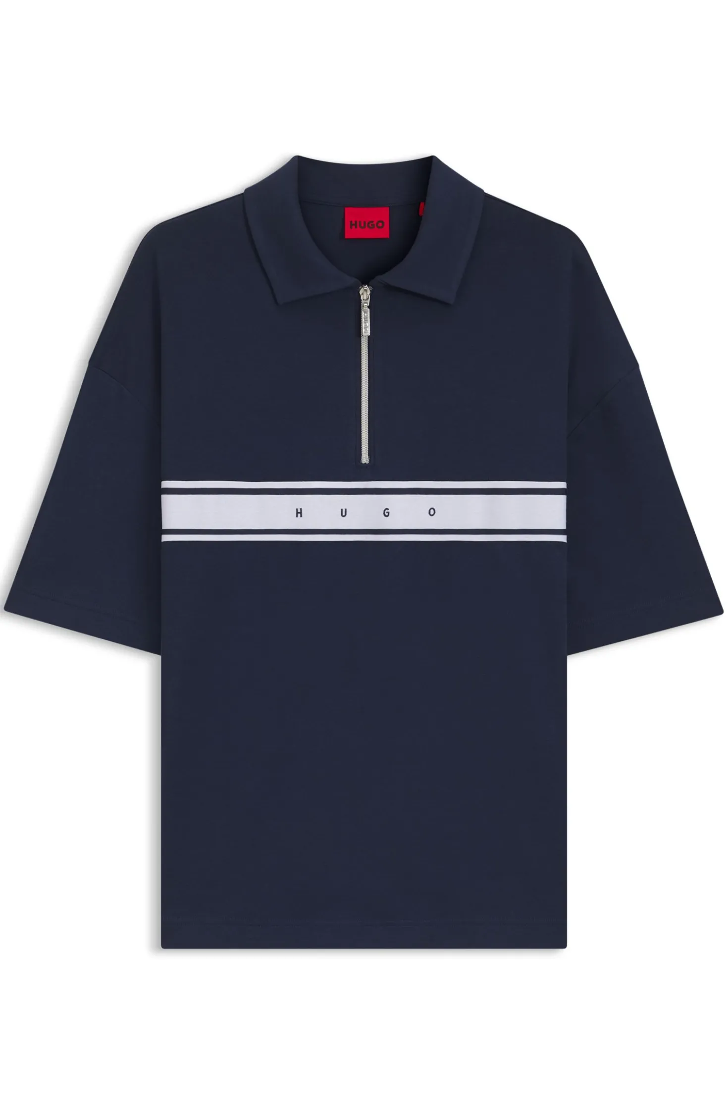 Poloshirt aus Stretch-Baumwolle mit Logo-Tape