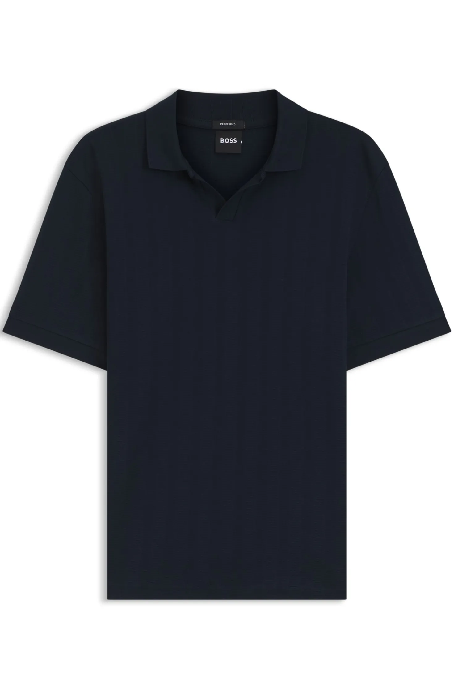 Poloshirt mit Johnny-Kragen aus Baumwoll-Jacquard