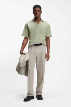 Poloshirt mit Johnny-Kragen und Jacquard-Streifen