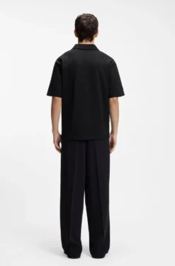 Poloshirt mit Johnny-Kragen und Jacquard-Streifen