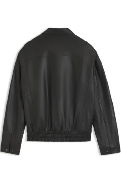 Porsche x BOSS Lederjacke mit verdecktem magnetischem Druckknopf