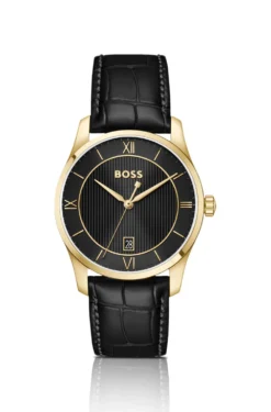 Principle Prestige Uhr mit schwarzem strukturiertem Zifferblatt