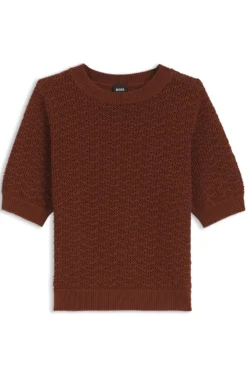 Pullover aus Baumwolle mit feiner Spitzenstruktur