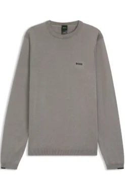 Pullover aus Baumwolle mit Kontrast-Logo