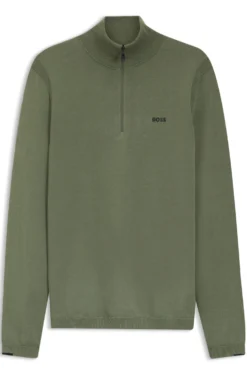 Pullover aus Baumwolle mit kurzem Reißverschluss
