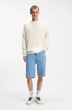 Pullover aus Baumwolle mit perforiertem Strick