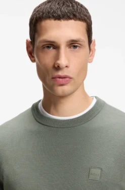 Pullover aus Baumwoll-Mix mit Logo-Patch
