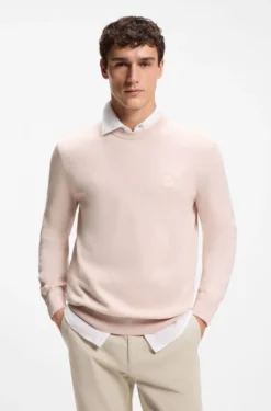 Pullover aus Baumwoll-Mix mit Logo-Patch