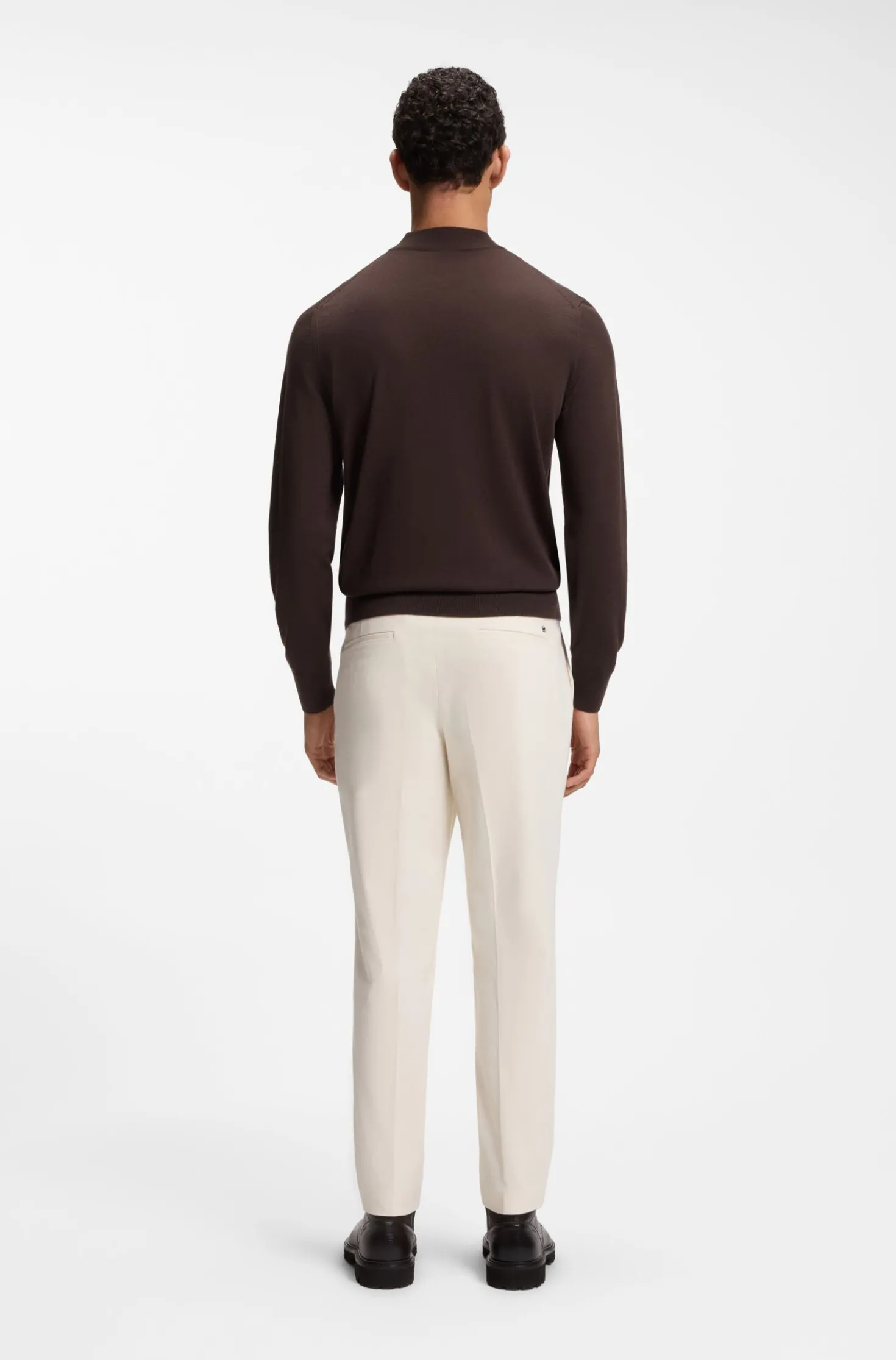 Pullover aus extrafeiner Merinowolle mit Stehkragen