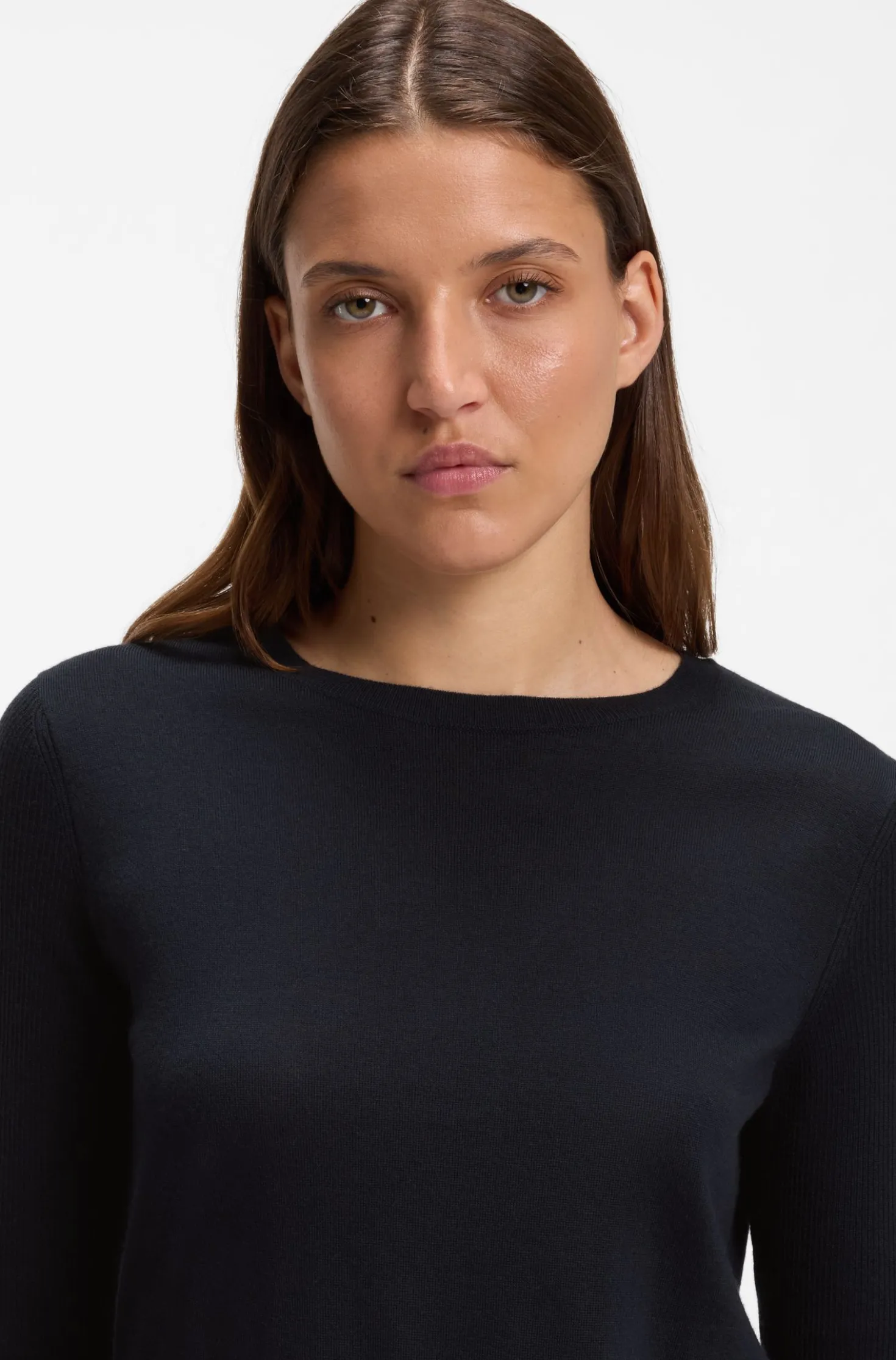 Pullover aus extrafeiner Merinowolle mit Rundhalsausschnitt