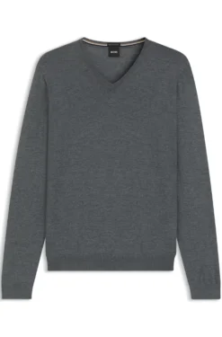 Pullover aus extrafeiner Merinowolle mit V-Ausschnitt