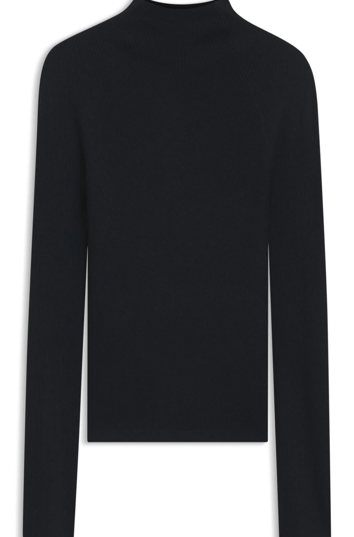 Pullover aus gerippter Merinowolle mit Stehkragen