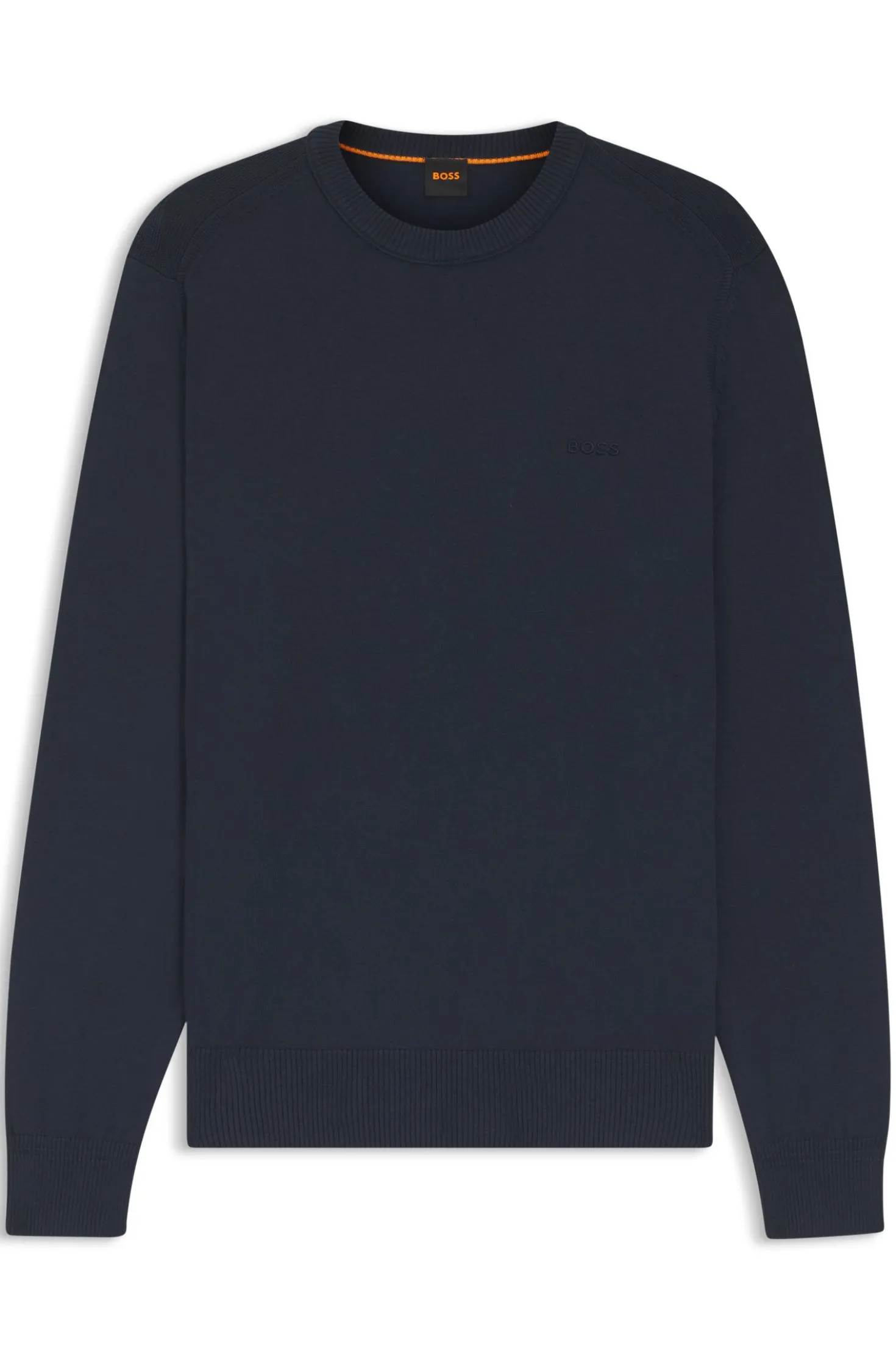 Pullover aus gestrickter Baumwolle mit Logo-Stickerei