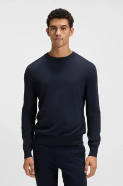 Pullover aus gestrickter Baumwolle mit Logo-Stickerei