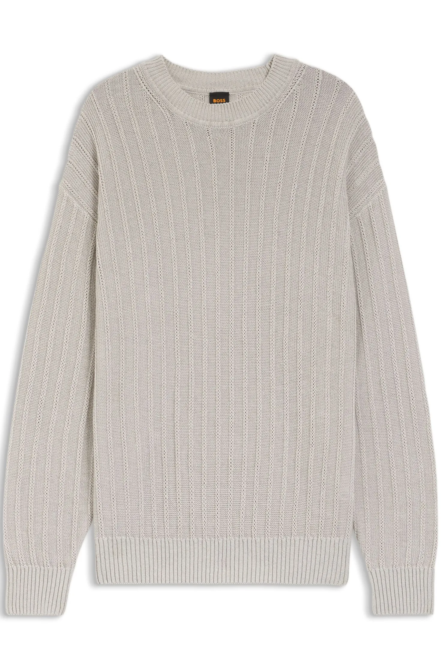 Pullover aus Leinen-Baumwolle mit Strickstruktur