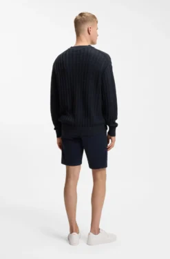 Pullover aus Leinen-Baumwolle mit Strickstruktur