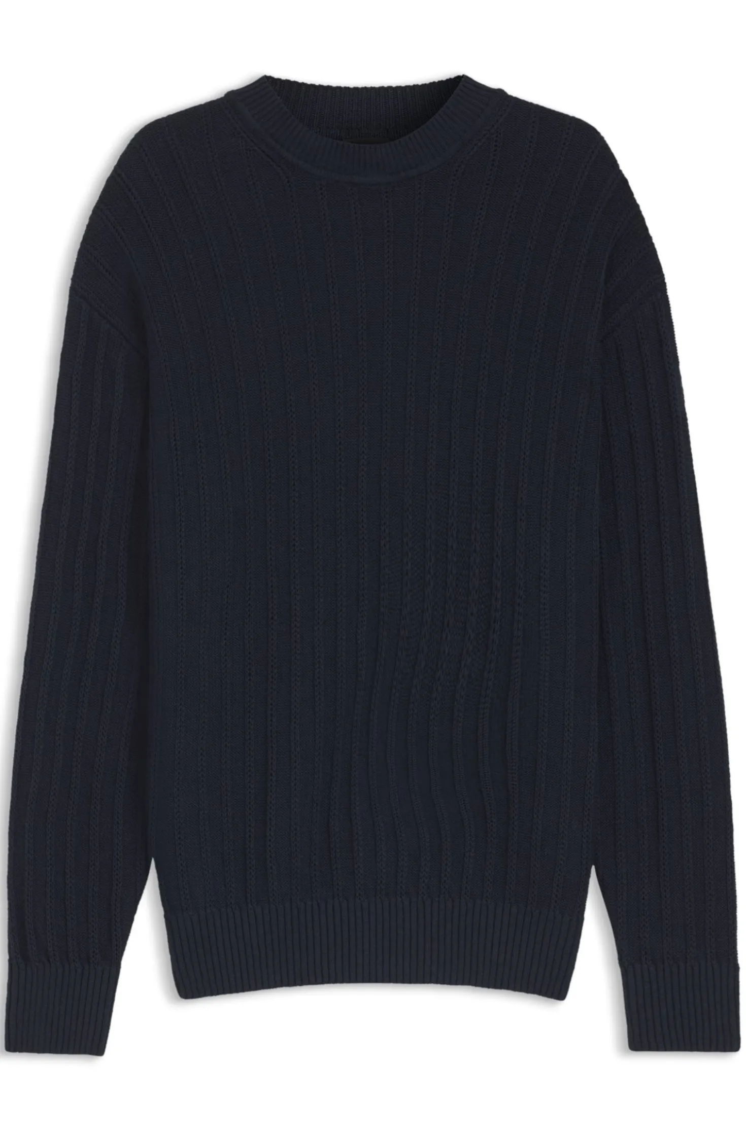 Pullover aus Leinen-Baumwolle mit Strickstruktur