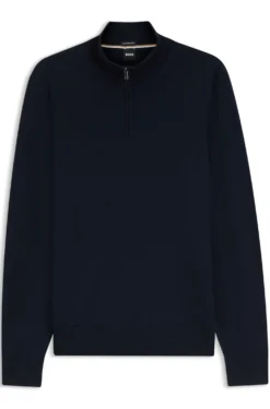 Pullover aus Merinowolle mit Reißverschluss am Kragen