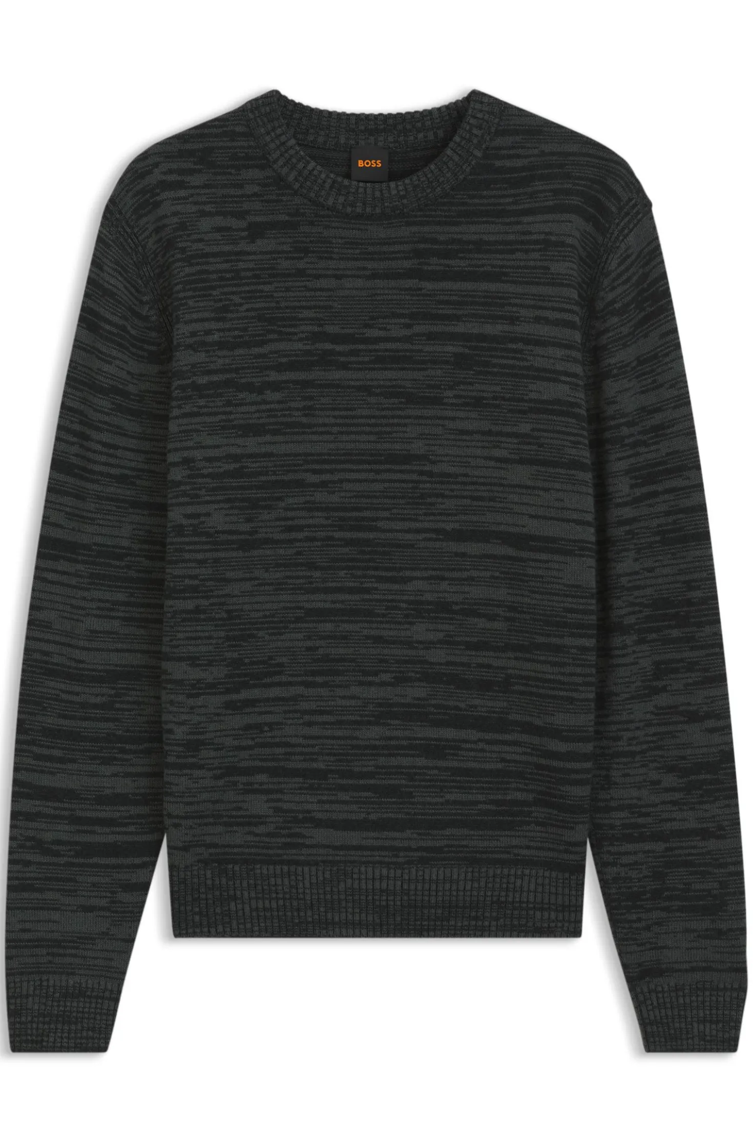 Pullover aus Schurwolle und Baumwolle mit Mouliné-Effekt