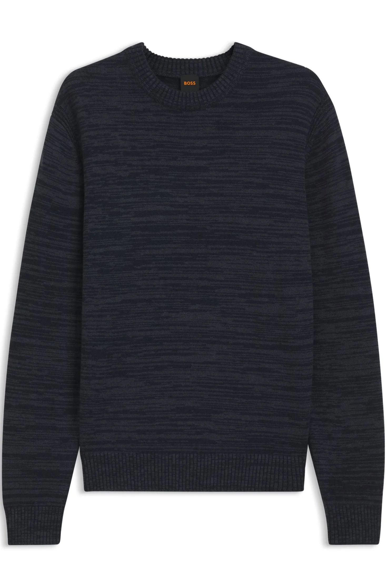 Pullover aus Schurwolle und Baumwolle mit Mouliné-Effekt