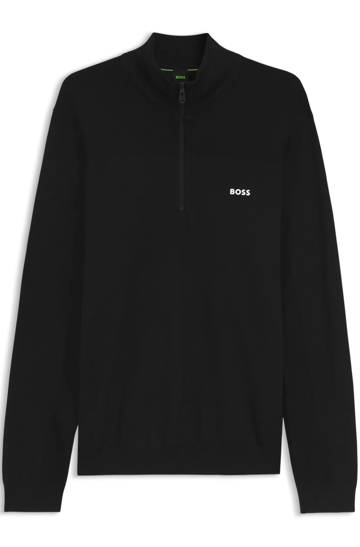 Pullover aus Schurwoll-Mix mit Troyerkragen und Logo