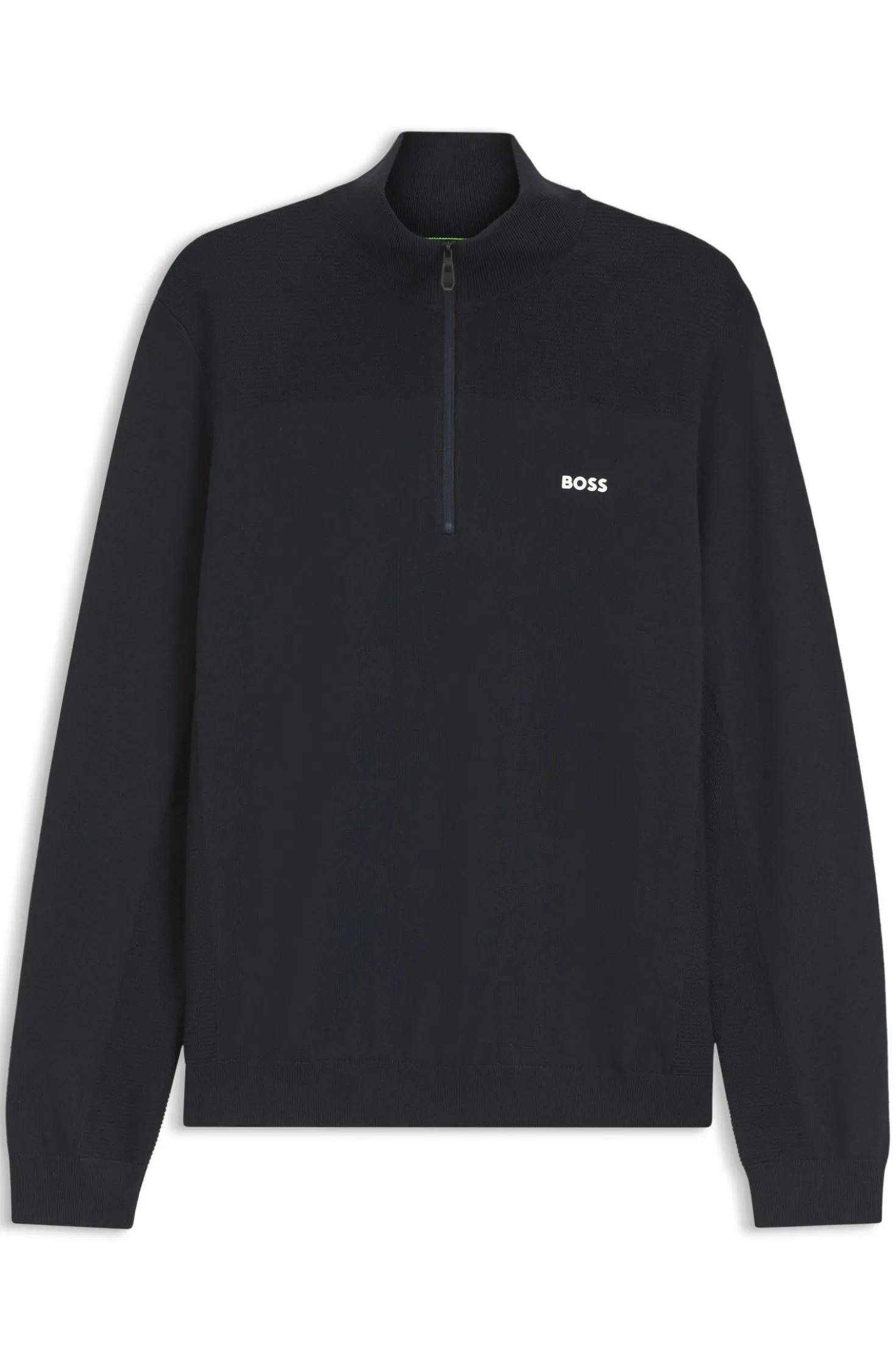 Pullover aus Schurwoll-Mix mit Troyerkragen und Logo