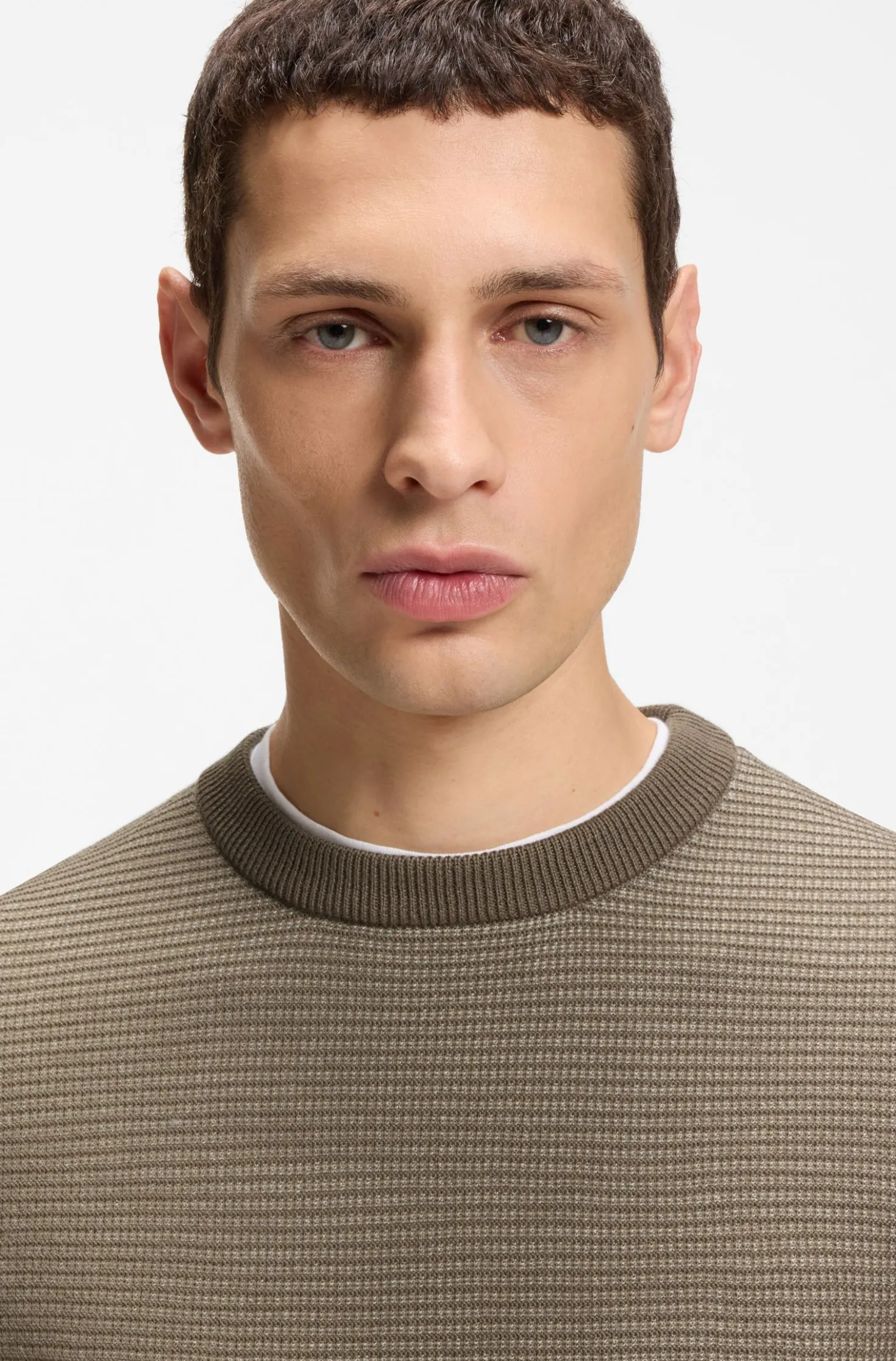 Pullover aus Schurwoll-Mix mit verschiedenen Strukturen