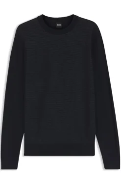 Pullover aus Schurwoll-Mix mit verschiedenen Strukturen