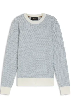 Pullover mit Strick-Struktur aus Seide mit Baumwolle