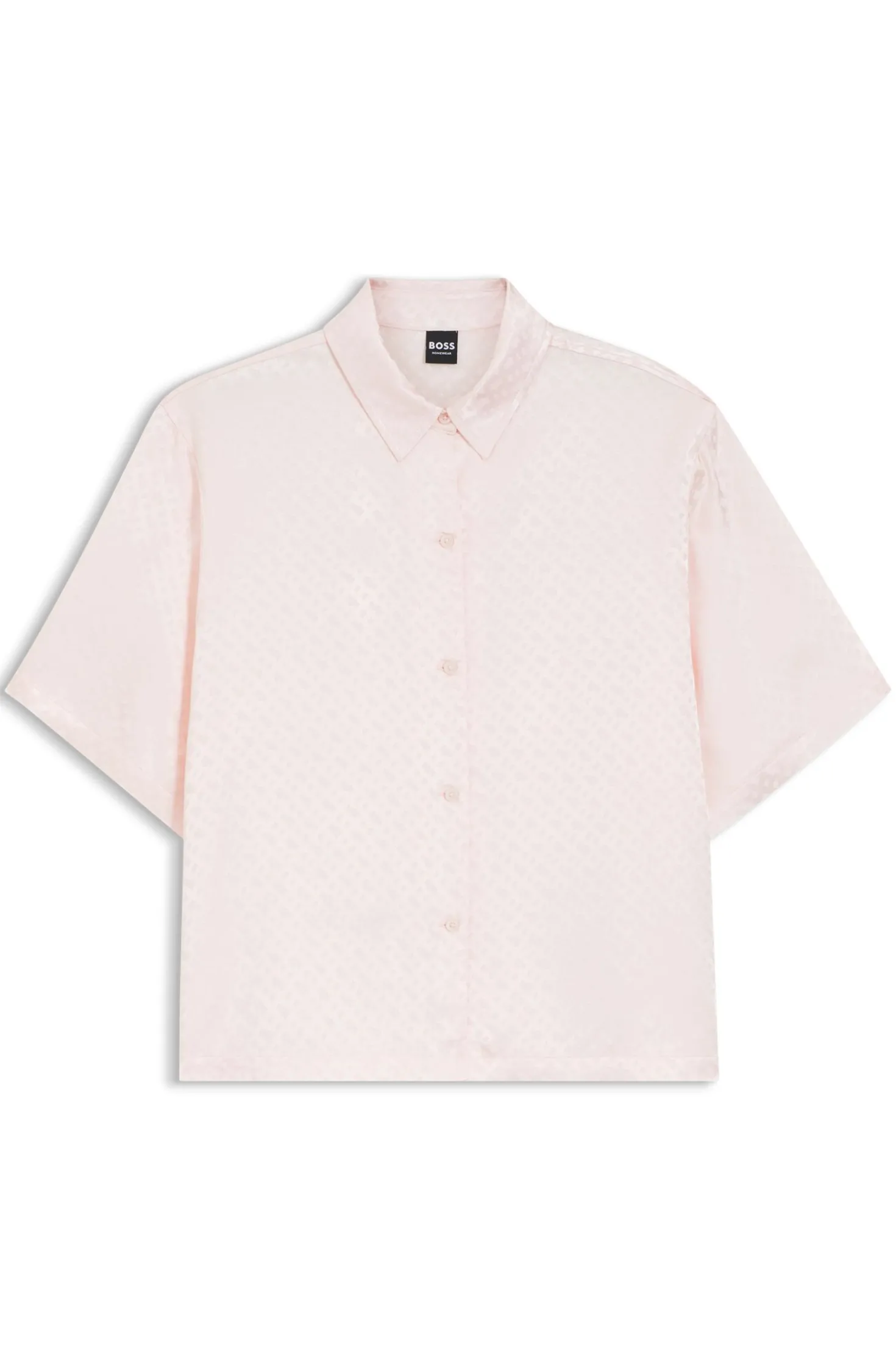 Pyjamahemd aus Satin mit Monogramm-Jacquard