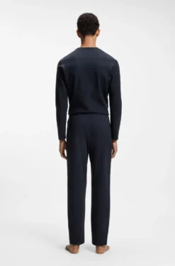 Pyjama-Hose aus Baumwoll-Mix mit gesticktem Logo