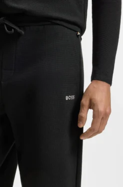 Pyjama-Hose aus Baumwoll-Mix mit gesticktem Logo