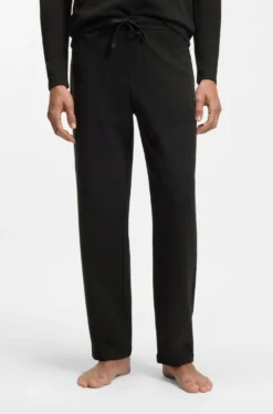 Pyjama-Hose aus Baumwoll-Mix mit gesticktem Logo