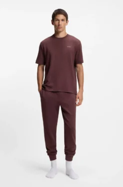 Pyjama-Hose aus Baumwoll-Mix mit Logo-Stickerei