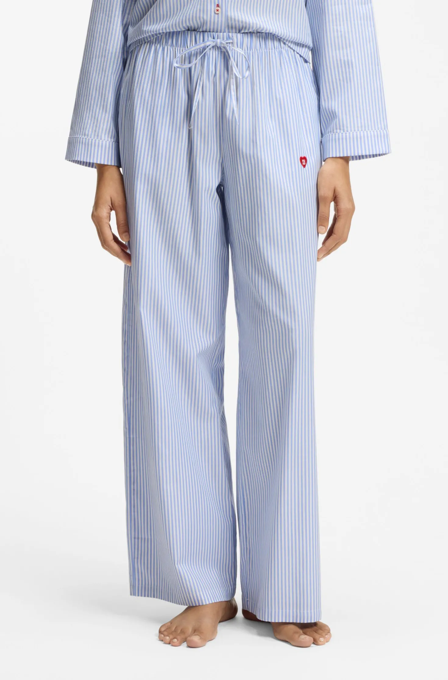 Pyjama-Hose aus Baumwoll-Mix mit Herz-Logo