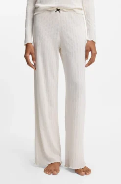 Pyjama-Hose aus Pointelle mit Rüschen