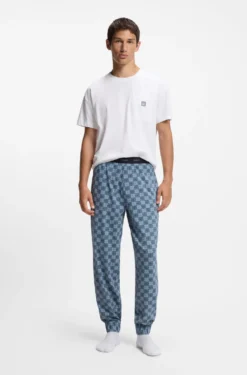 Pyjama-Hose aus Stretch-Baumwolle mit Stack-Logo-Print