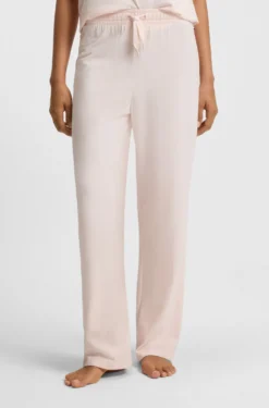 Pyjama-Hose aus Stretch-Baumwolle mit Tunnelzug und Logo-Detail