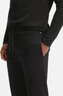 Pyjama-Hose aus Waffelgewebe mit Monogramm-Print und Bündchen