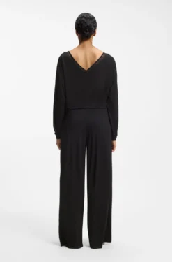 Pyjama-Hose mit spitzenbesetzten Taschen