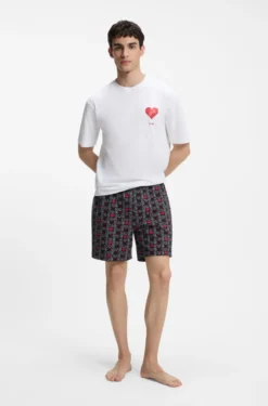 Pyjama-Set aus Baumwolle mit Herz-Print in Geschenkbox
