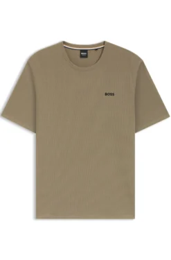 Pyjama-Shirt aus Baumwoll-Mix mit Logo-Stickerei