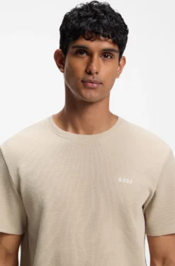 Pyjama-Shirt aus Baumwoll-Mix mit Logo-Stickerei