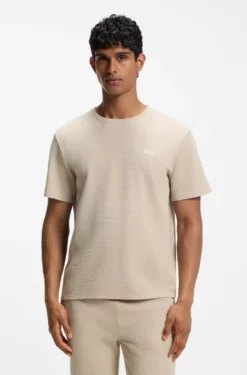 Pyjama-Shirt aus Baumwoll-Mix mit Logo-Stickerei