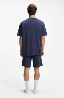 Pyjama-Shirt aus Baumwoll-Mix mit Logo-Stickerei