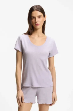 Pyjama-Shirt aus Baumwoll-Mix mit Waffelstruktur